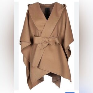 Theory Camel Wool Cape Coat